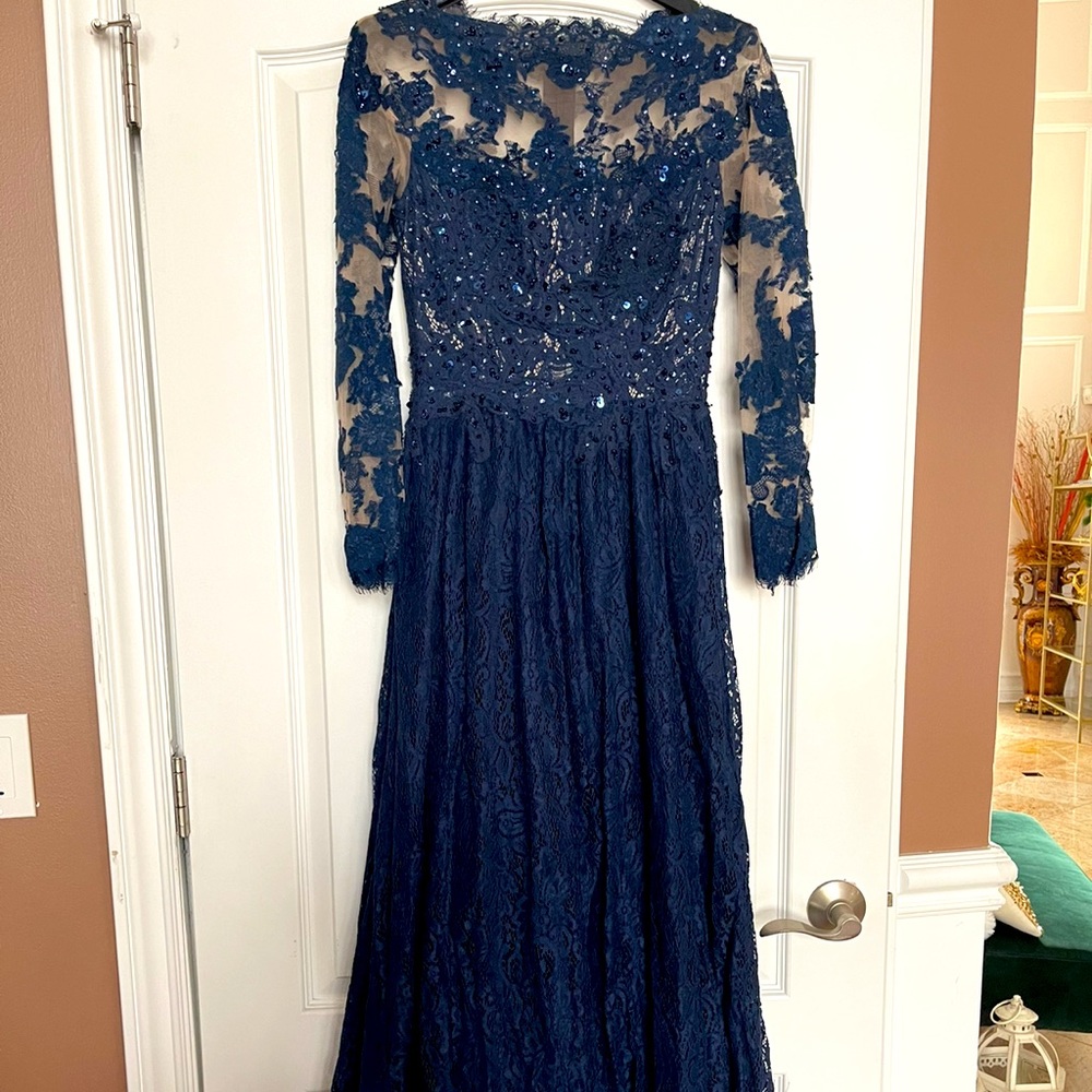 Mandalay navy French Silk gown in size 6.